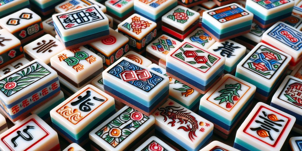 American Mahjong tiles close-up with colorful designs