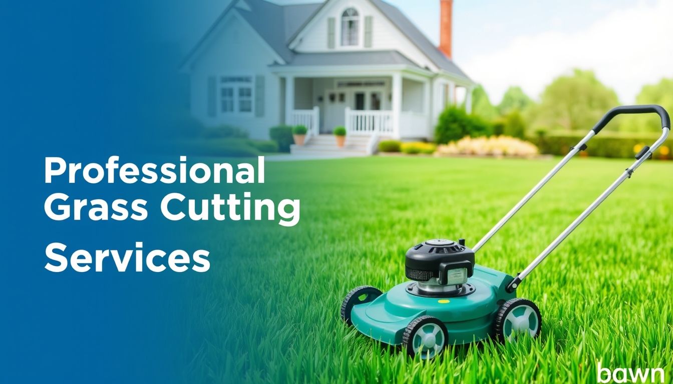 Lawnmower on a well-maintained lawn