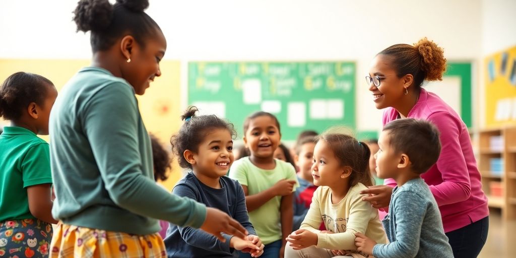 Schulbegleiter hilft Kindern in der Nachmittagsbetreuung.