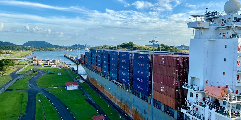a large cargo ship in a body of water