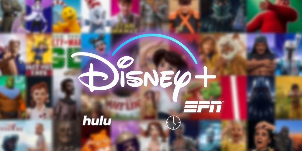 Disney Plus logo with Hulu and ESPN icons.