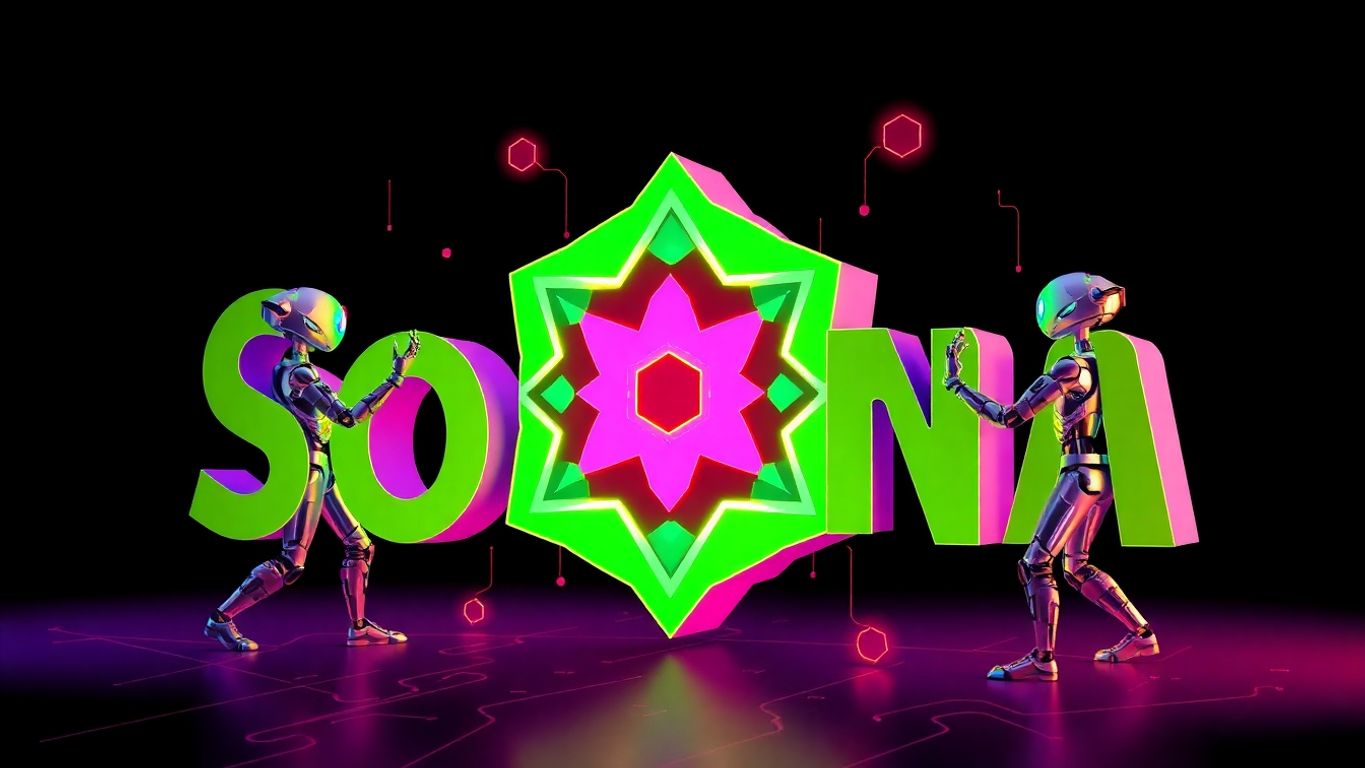 Solana blockchain digital art with bots.