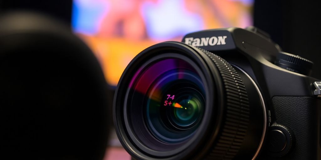 Professional videography camera with crisp focus.