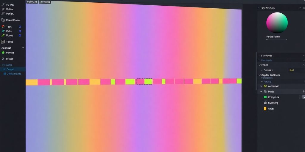 Krita animation timeline with colorful frames