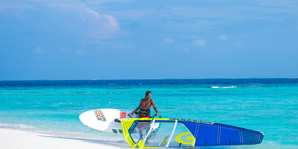 a man on a surfboard