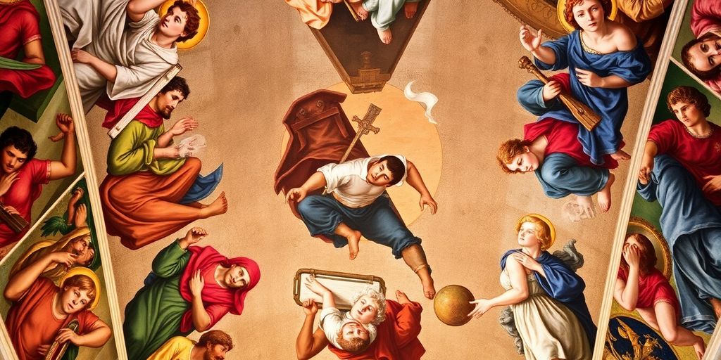 Fresco detail from the Sistine Chapel ceiling.