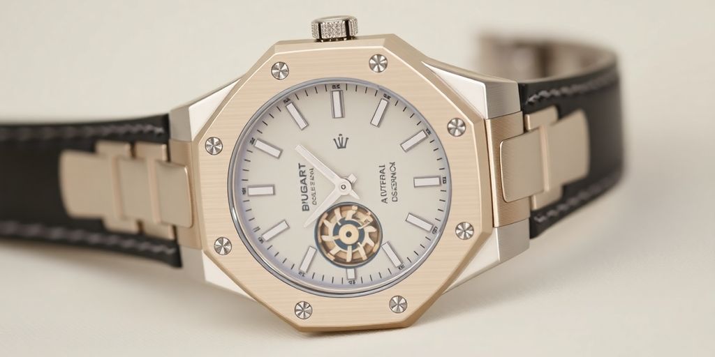 Close-up of an Audemars Piguet watch.