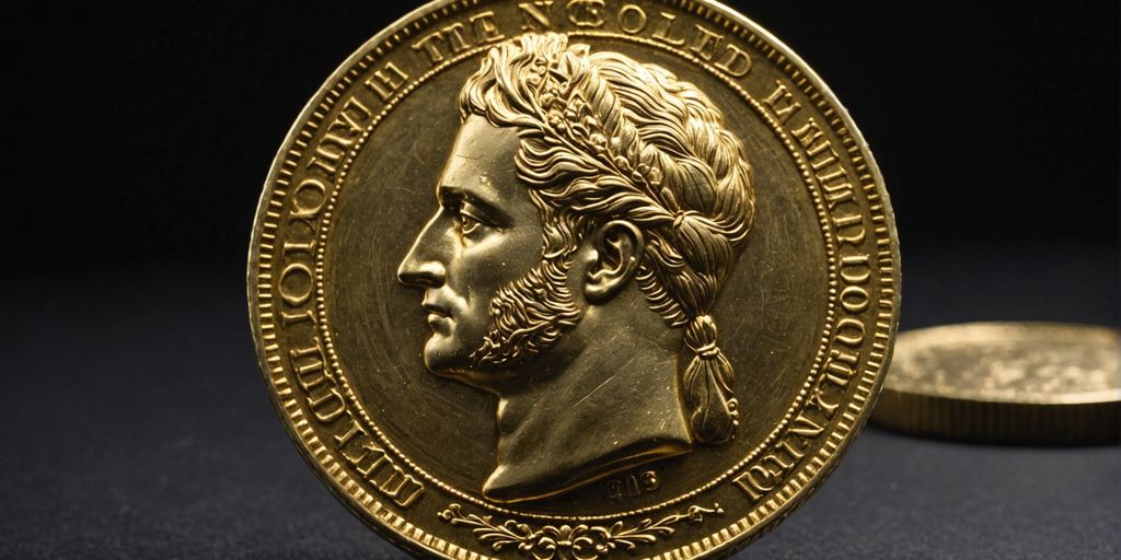 Gold Napoleon coin close-up