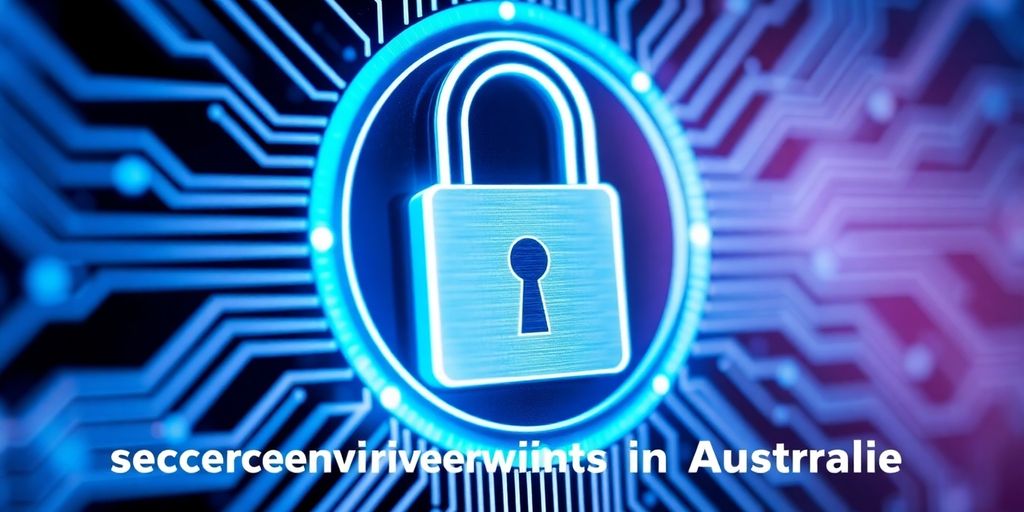 Digital lock on circuits representing cybersecurity in Australia.