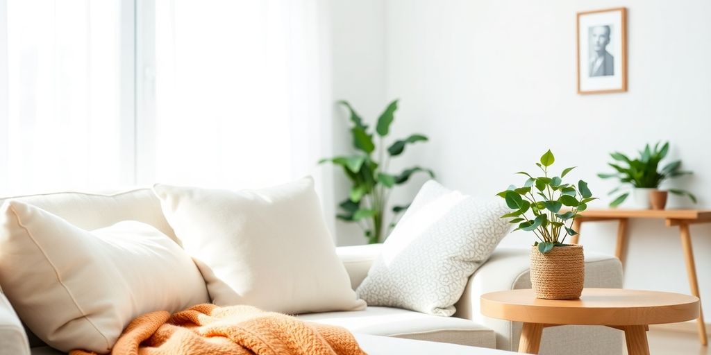 Relaxing home interior scene.