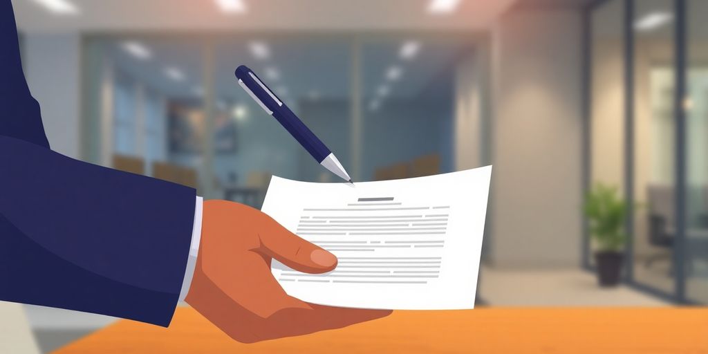 A lawyer's hand holding a document.