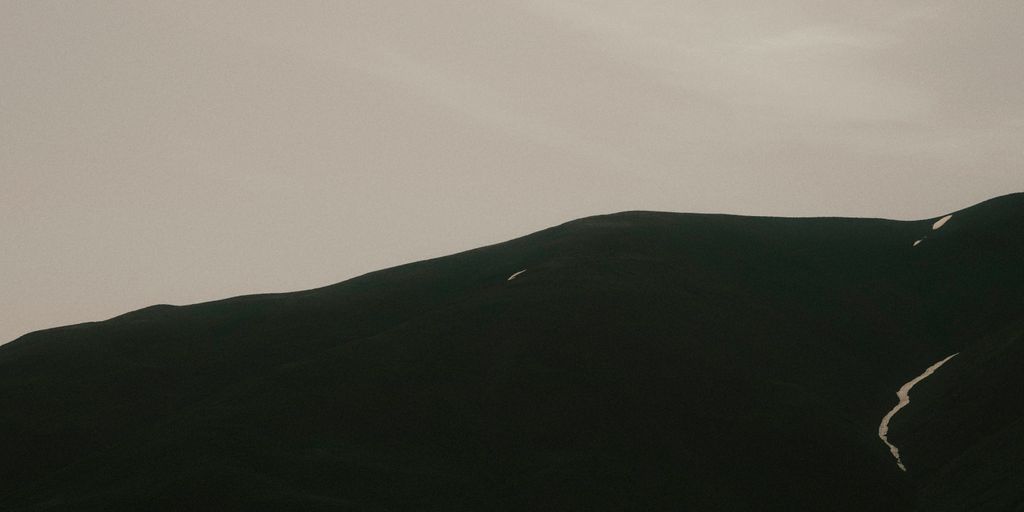 a bird flying over a mountain with a sky background
