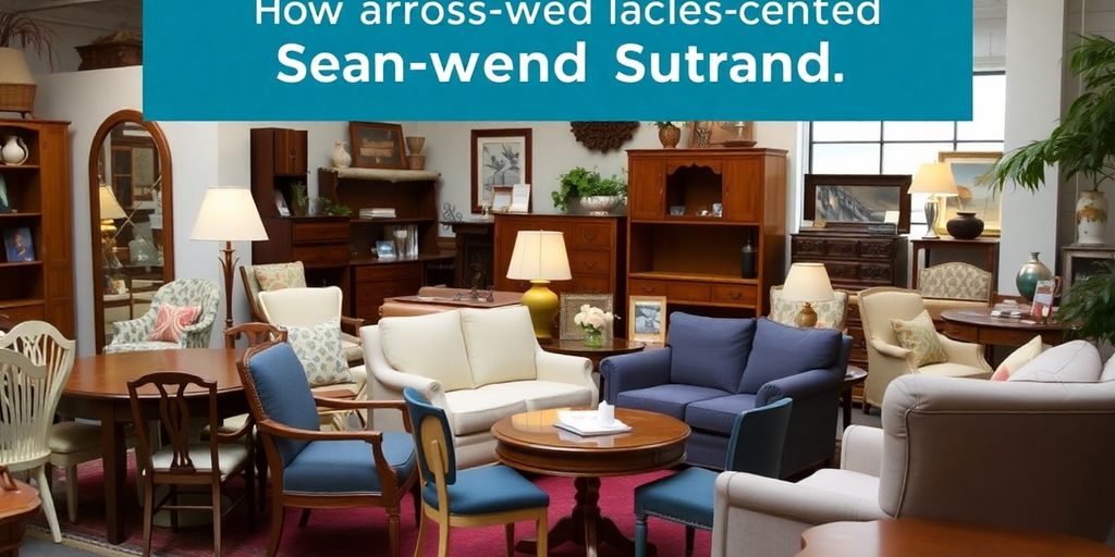 قطع أثاث مستعمل جذابة في مكان دافئ