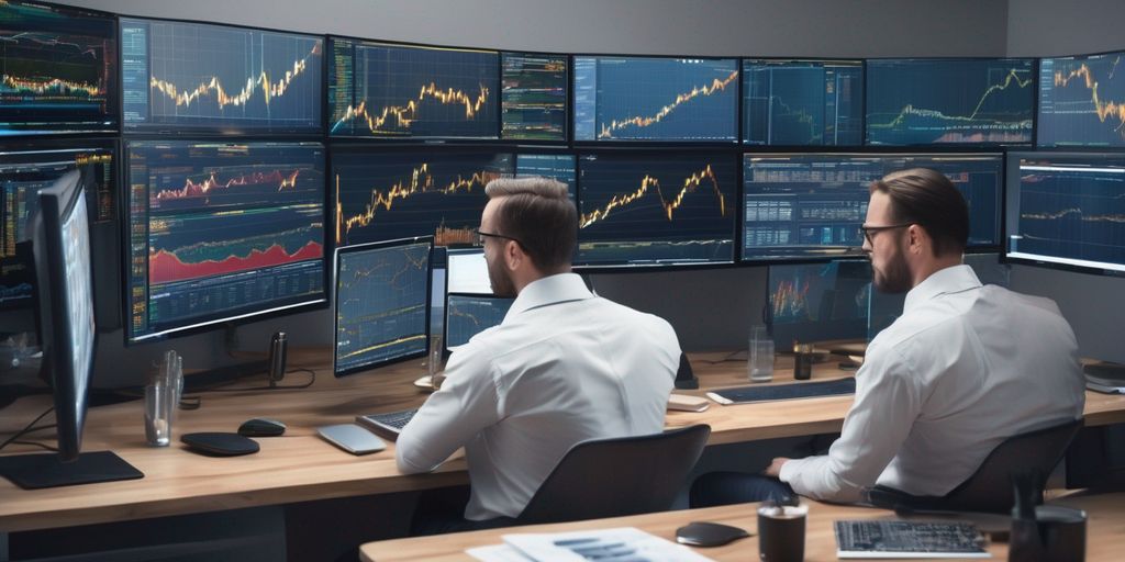traders analyzing gold and silver futures contracts on multiple screens