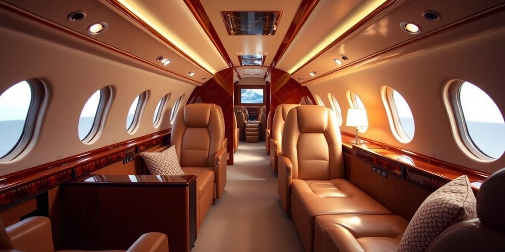Michael Jordan's luxurious private jet interior.