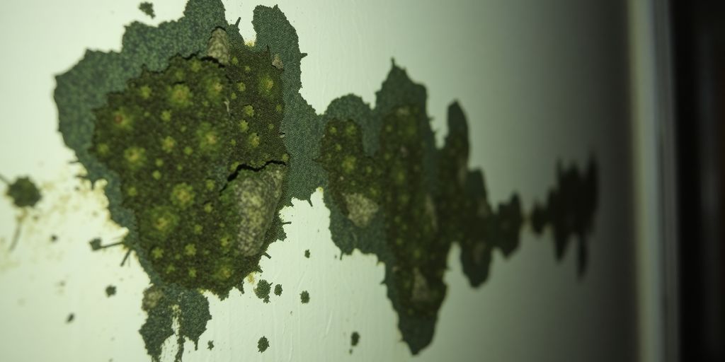Mold growth on a damp wall in a home.