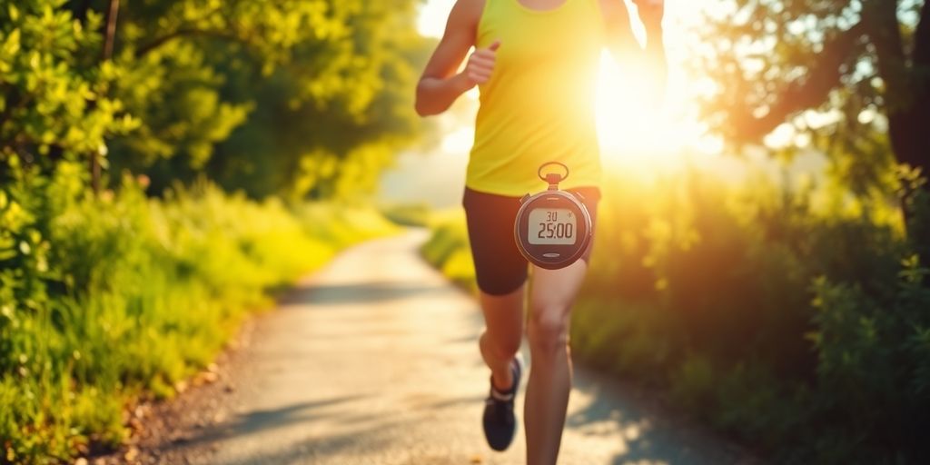 Runner on a path, focused and determined to achieve.