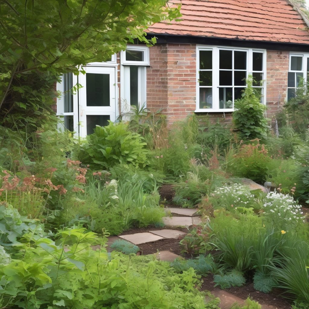 overgrown garden being cleared with creative landscaping