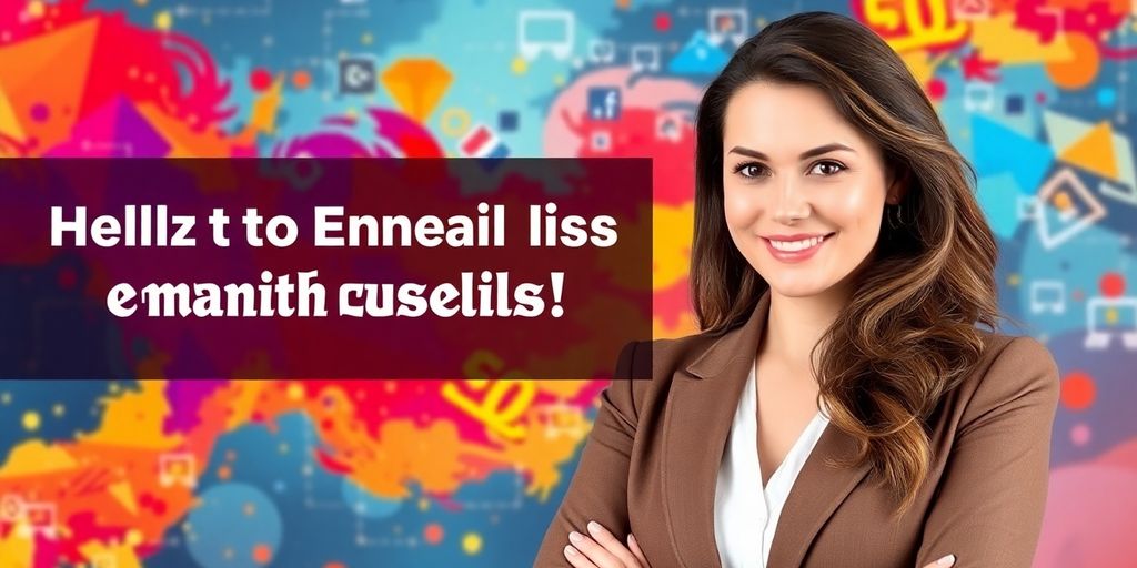 Businesswoman building email list for online course growth.