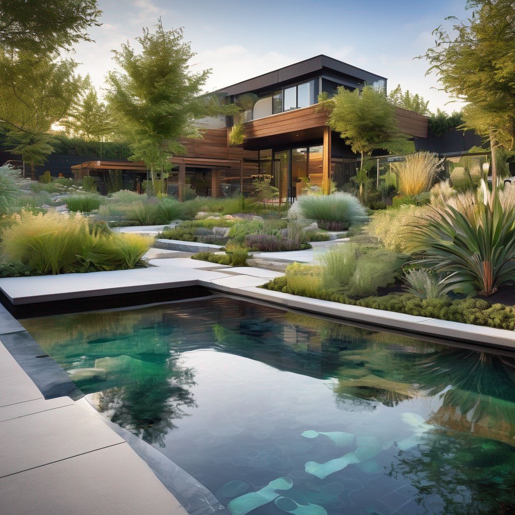 innovative garden landscape design with water elements