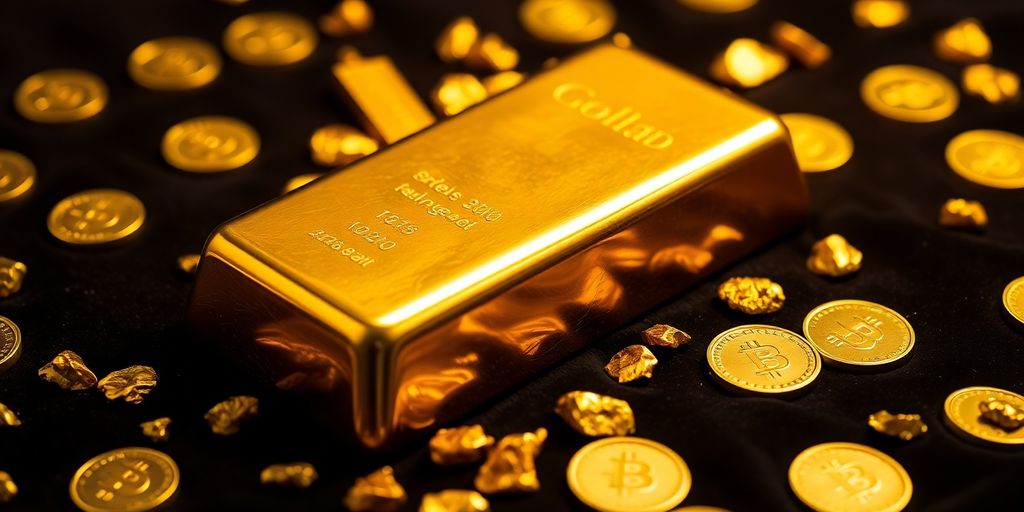 Un lingot d'or sur un fond sombre et velouté.