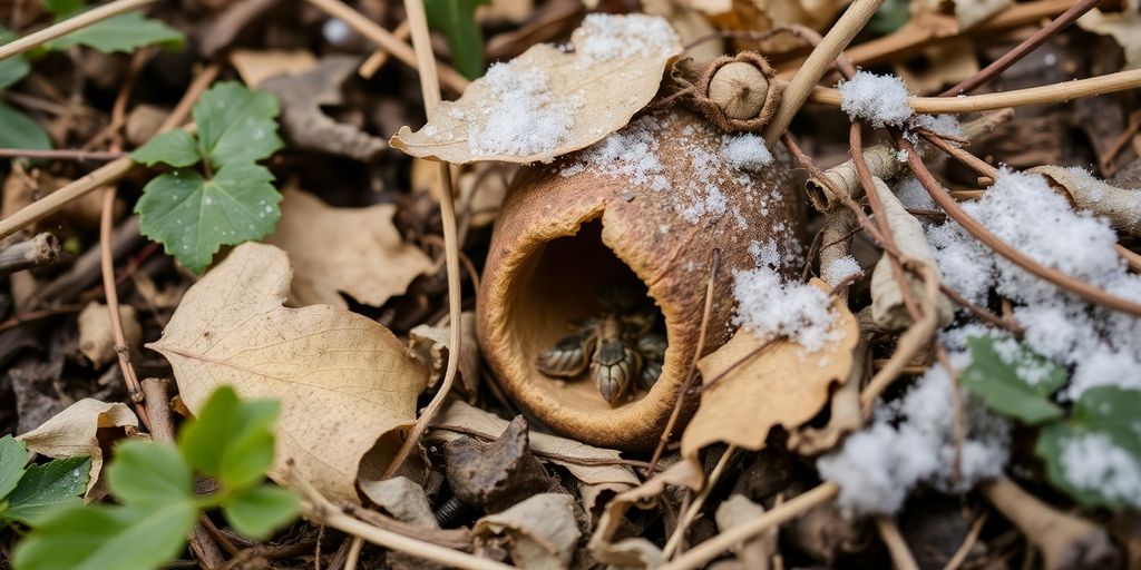 Nützlinge überwintern sicher in einem Garten