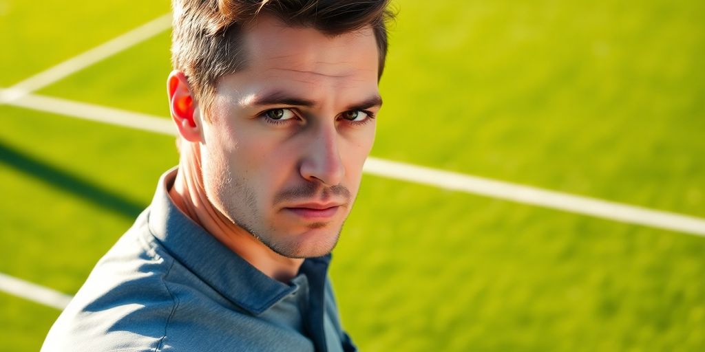 Sports bettor analyzing odds on a field.