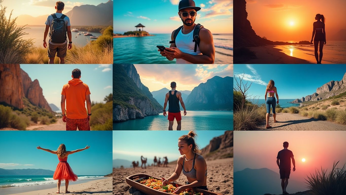 Colorful collage of diverse YouTube video themes.