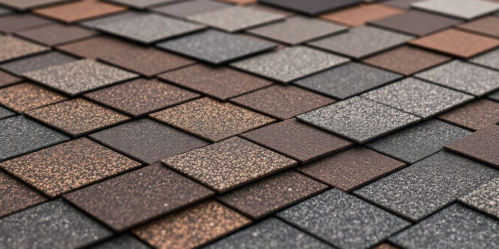 Different CertainTeed shingles in various colors and textures.