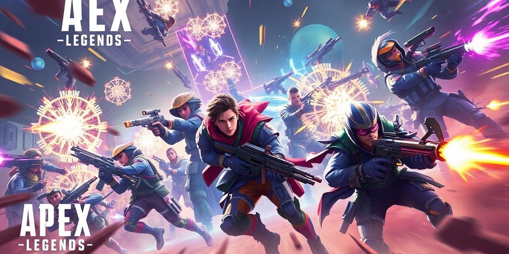 Apex Legends characters in dynamic action pose.