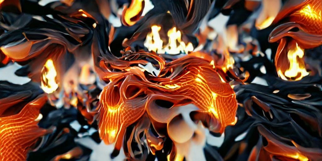 a close up of a fire with flames coming out of it