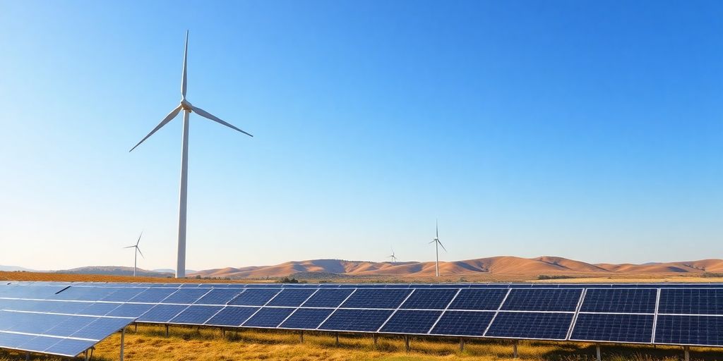 Énergie décarbonée: éoliennes et panneaux solaires