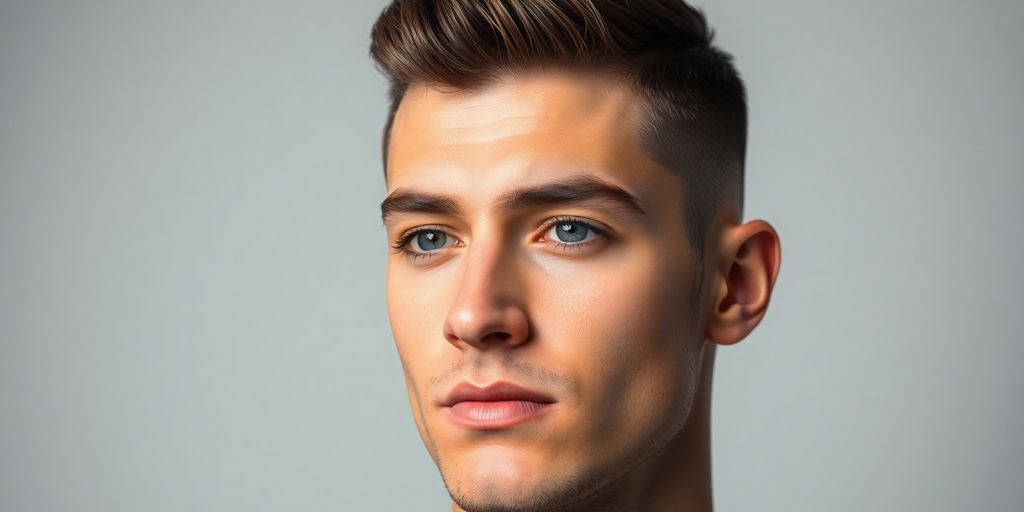 Man with stylish undercut hairstyle