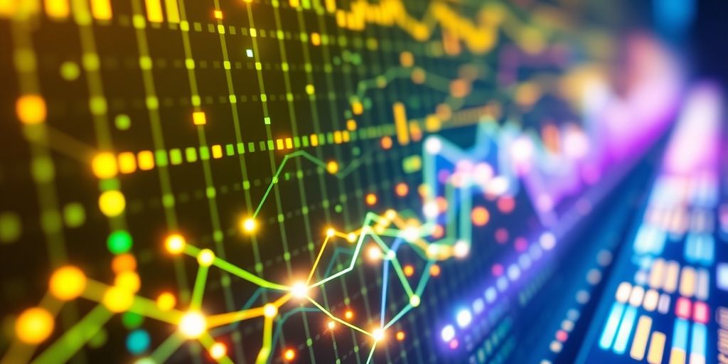 Futuristic digital ledger with glowing blockchain connections.