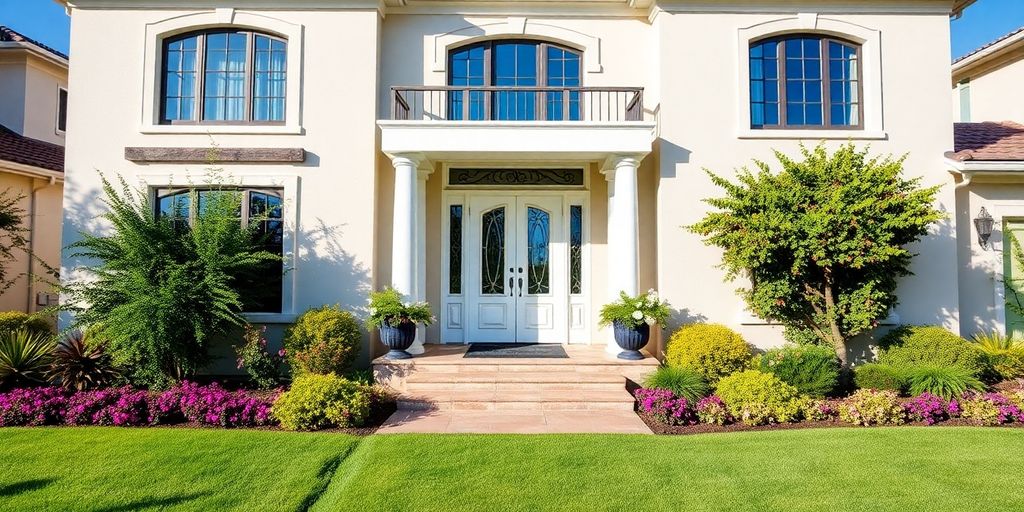 Remodeled home exterior with modern architectural details.