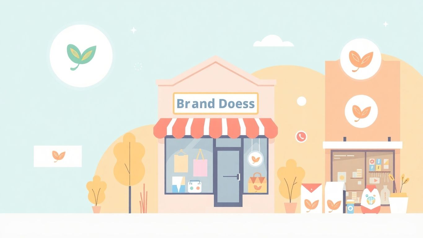 Illustrasjon av småbedrifters brandingselementer.