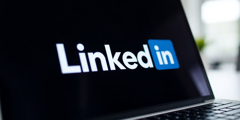 Laptop with LinkedIn logo