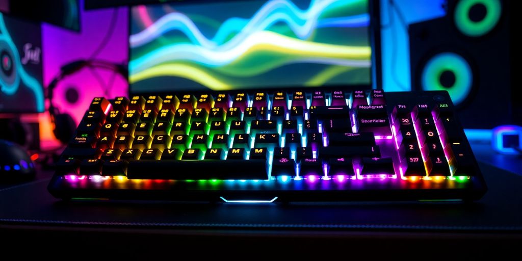 Keychron Q5 Max Gaming-Tastatur auf einem Schreibtisch.