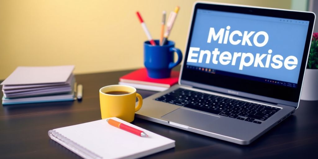 Bureau avec ordinateur portable et tasse de café.