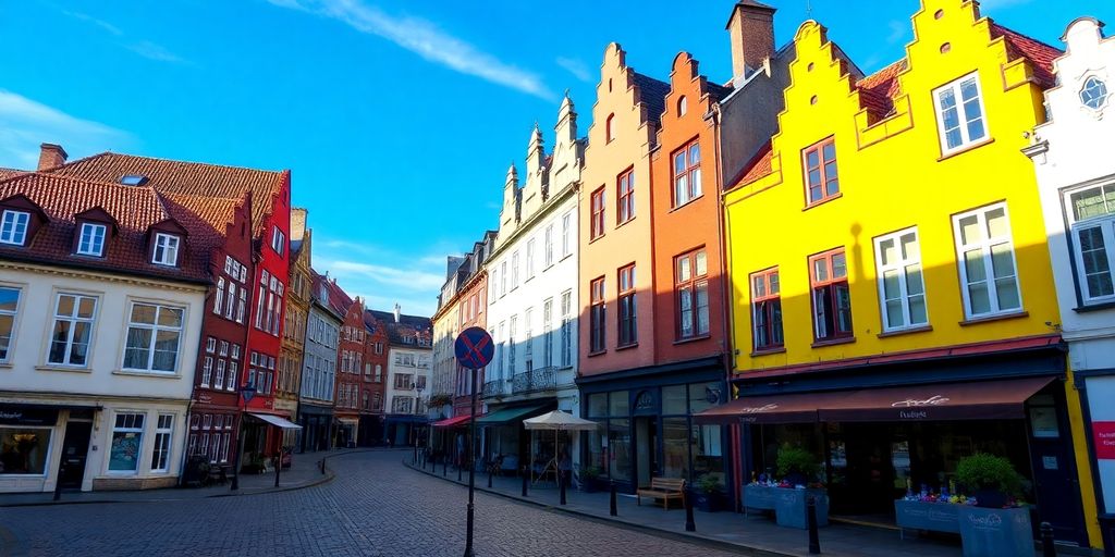 Vieux Lille pittoresque avec ses maisons colorées et ses rues pavées.