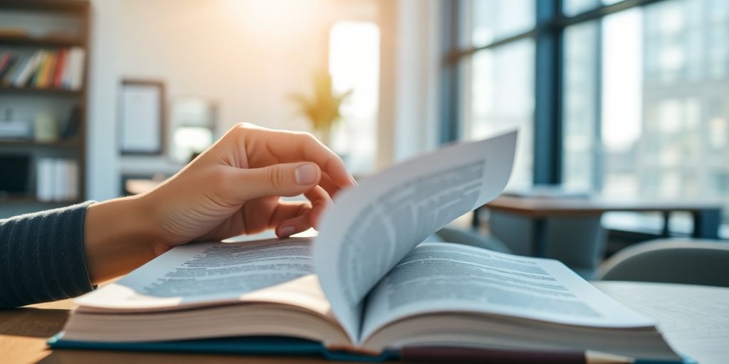 Person studying real estate books.