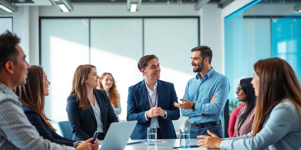 In 4 Schritten zu qualifizierten Fachkräften: Personalvermittlung erklärt Professionelles Vorstellungsgespräch in einem modernen Büro.