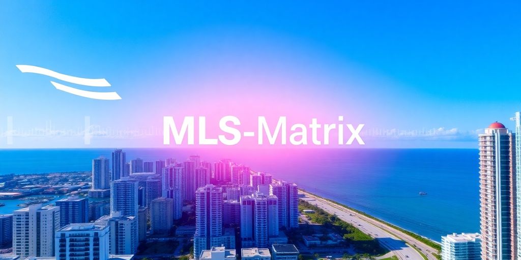 Miami skyline with MLS-Matrix logo.