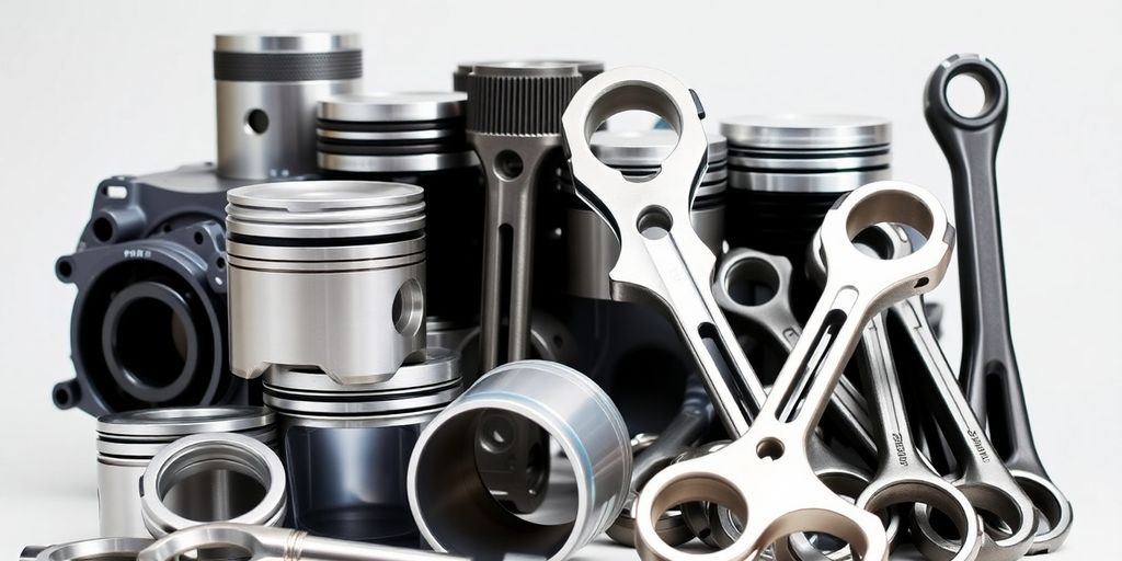 Close-up of Ford engine components.