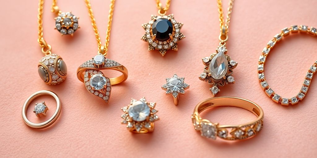 Elegant jewelry pieces on a soft velvet background.