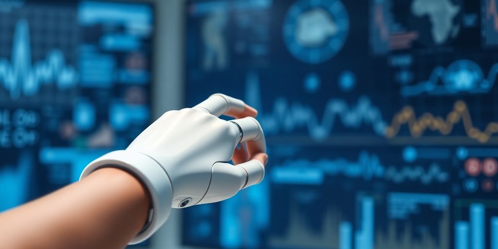 Futuristic healthcare clinic interior.