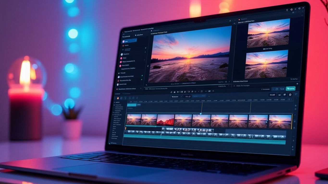 Photographic image of Topaz video editing interface.