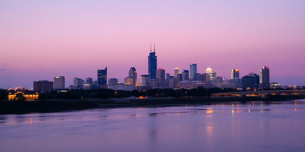Tulsa, Oklahoma skyline at dawn