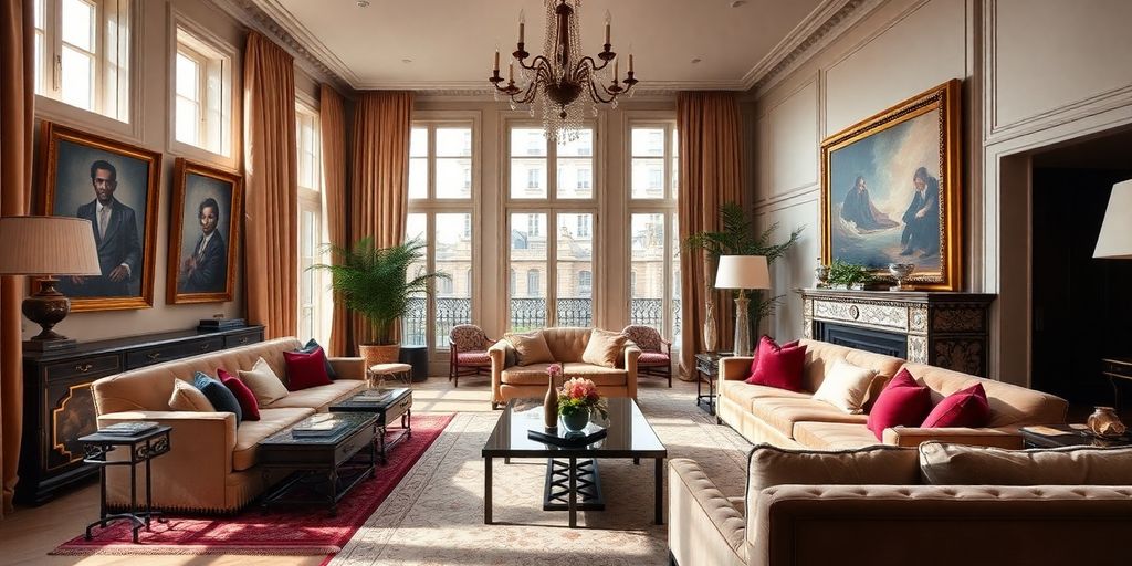 Luxurious interior of Snoop Dogg's Parisian apartment.