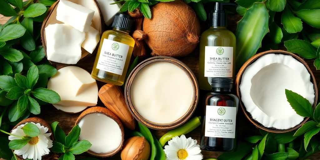 Natural ingredients for custom hair and skin care routine.